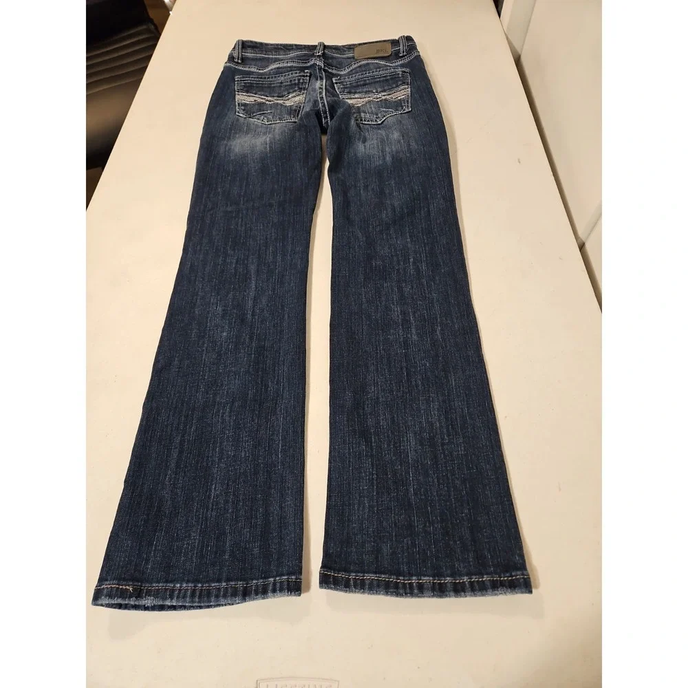 BKE Aiden Jeans Mens 30x32 Blue Denim Bootcut Thick Stitch DarkWash (1789